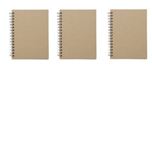 muji moma double ring notebook a6 80sheets - pack of 3books beige