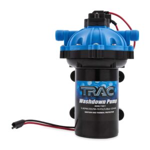 trac outdoors super-duty washdown pump - ideal for cleaning leisure boats, fish boxes, anchor chains and dinghies - includes filter and fittings (69381)