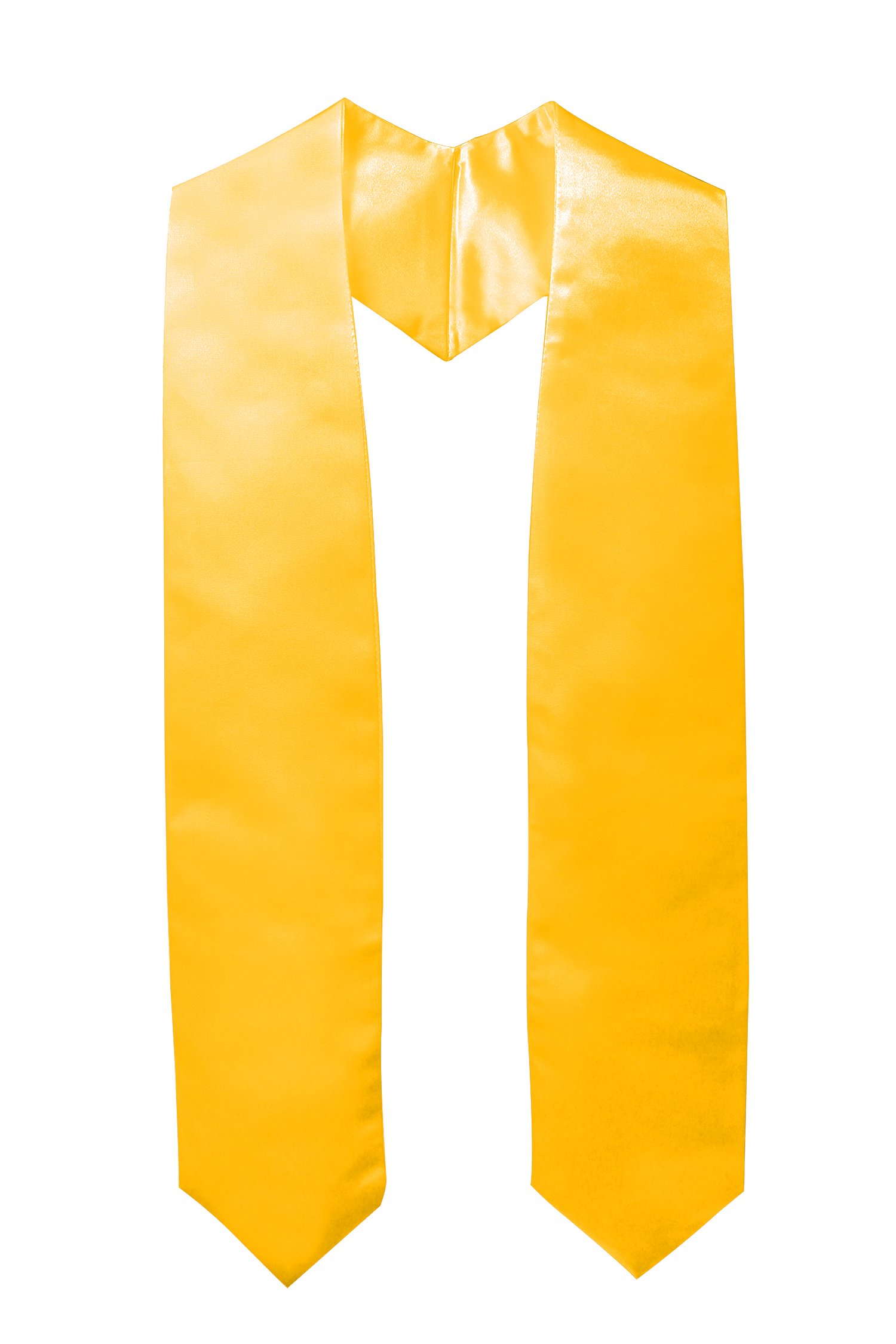 GraduationMall Unisex Adult Plain Graduation Stole 60" Gold