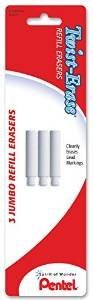 2 pack - 6 refills pentel twist-erase refill erasers, qty 2, pkg of 3