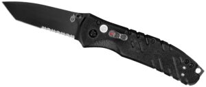 gerber gear folding knife,serrated,tanto,3-1/2 in, black g-10 (30-000840)