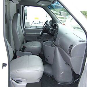 Durafit Seat Covers, Made to fit 1993-2007 E-Series Van, Front Bucket Seats Without Armrests, Exact Fit Seat Covers in Gray Endura Fabric NOT for RV's