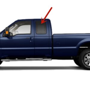 Privacy Movable Driver Left Side Rear Access Door Quarter Glass Quarter Window Compatible with Ford F250 F350 F650 F750 F450 F550 Pickup 2 Door Super Cab 2000-2016 Models