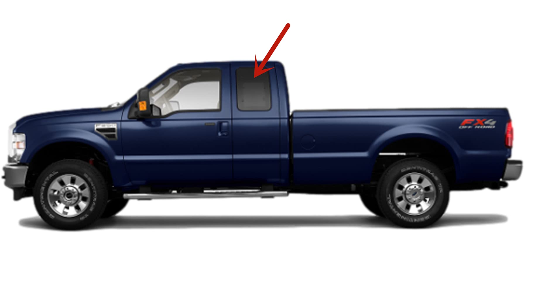 Privacy Movable Driver Left Side Rear Access Door Quarter Glass Quarter Window Compatible with Ford F250 F350 F650 F750 F450 F550 Pickup 2 Door Super Cab 2000-2016 Models