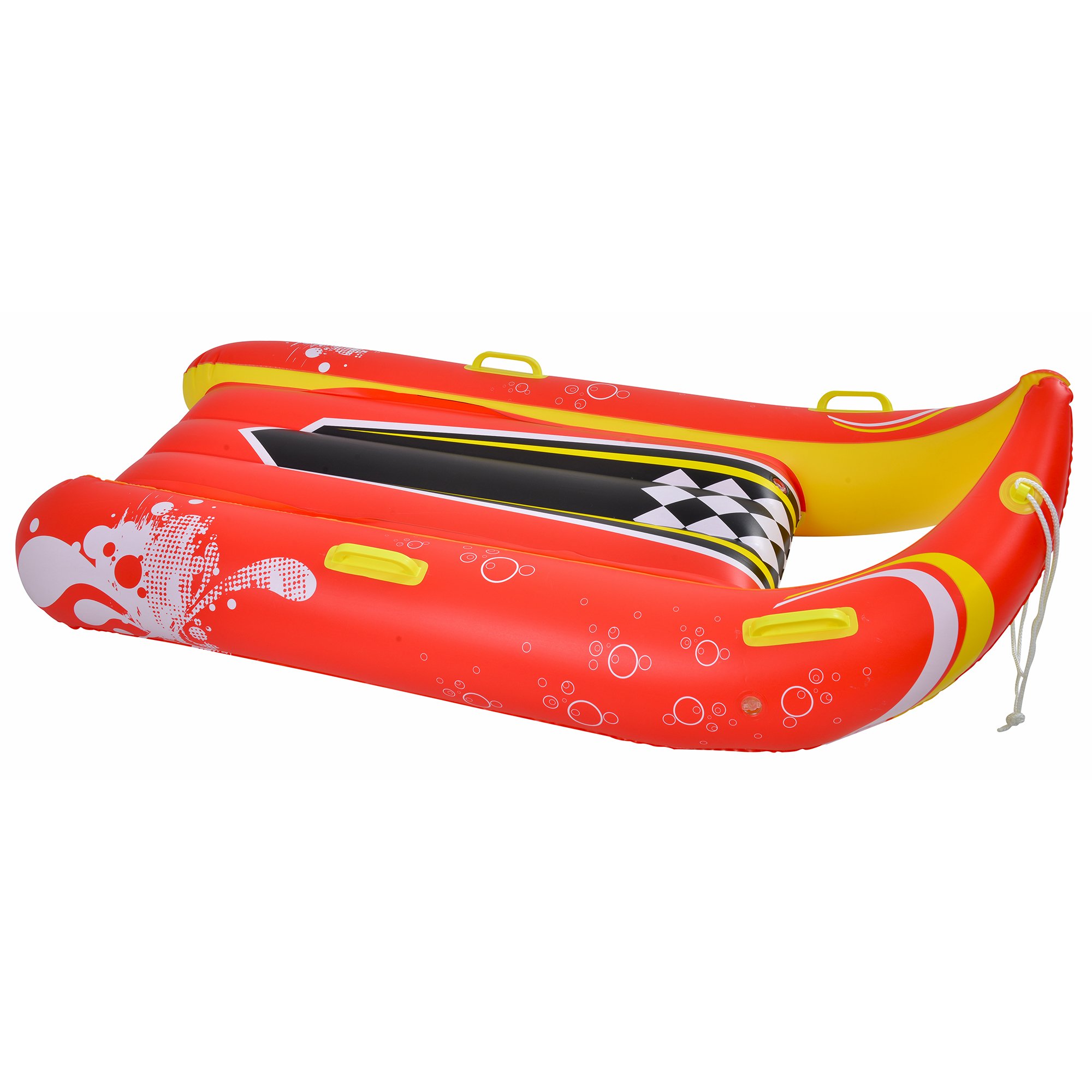 Blue Wave Sports Power Glider 2-Person Inflatable Snow Sled, 57-Inch, Red,Yellow