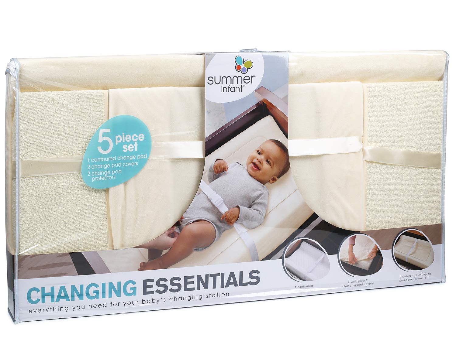 Summer Infant 5 Piece Changing Essentials Set - Ecru