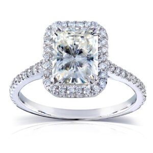 kobelli radiant-cut moissanite engagement ring 2 ctw 14k white gold (8x6mm)