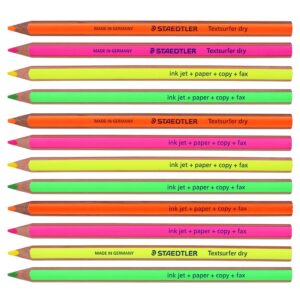 Staedtler Textsurfer Dry Highlighter Pencil 128 64-fn Drawing for Writing Sketching Inkjet,paper,copy,fax(pack of 12)color Mix