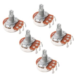 Long Split Shaft 18mm Guitar Potentiometers A500K-OHM Big Control Pots for Electric Bass Guitar Pack of 5