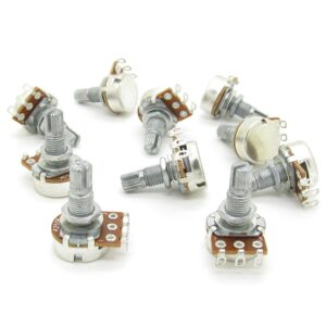 JIUWU Guitar Potentiometers Split Shaft Pots Audio Tone Switch Control Pack of 10 (A250K)