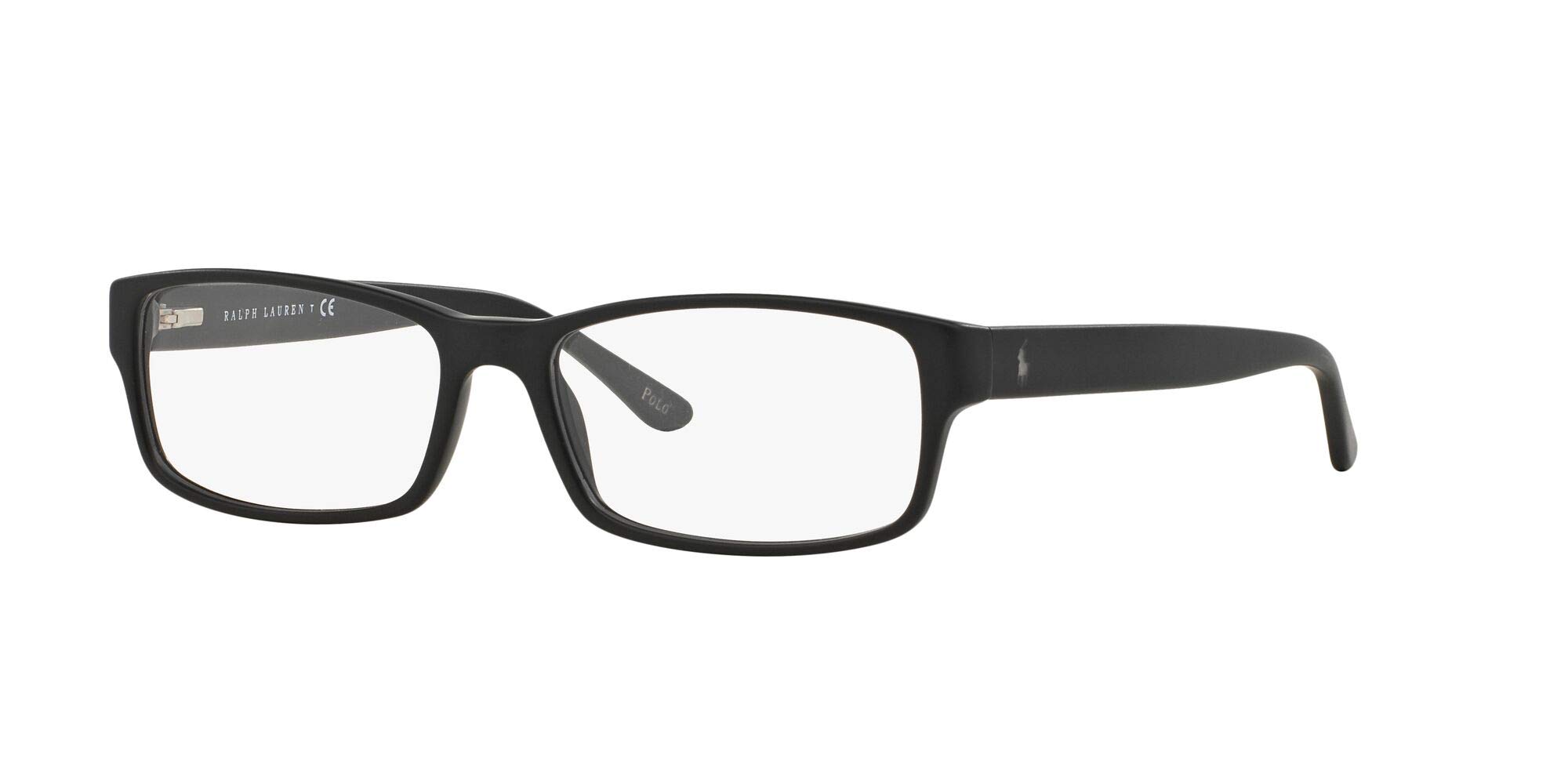 Polo Ralph Lauren Men's PH2065 Rectangular Prescription Eyewear Frames, Matte Black/Demo Lens, 54 mm