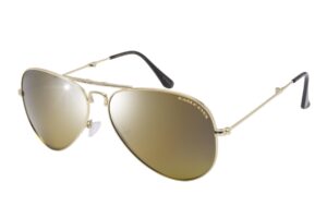 eagle eyes foldable aviator sunglasses polarized, gold, 57 mm