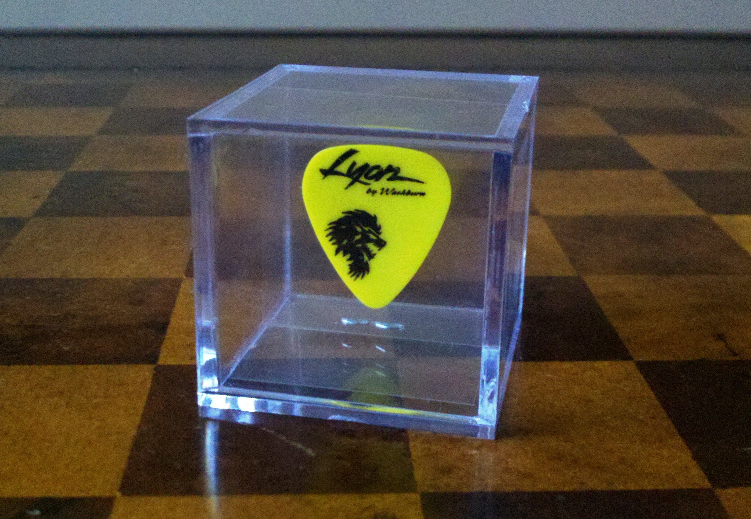 Clear Display Box Case with Guitar Pick Holder for Any Collectible Guitar Pick