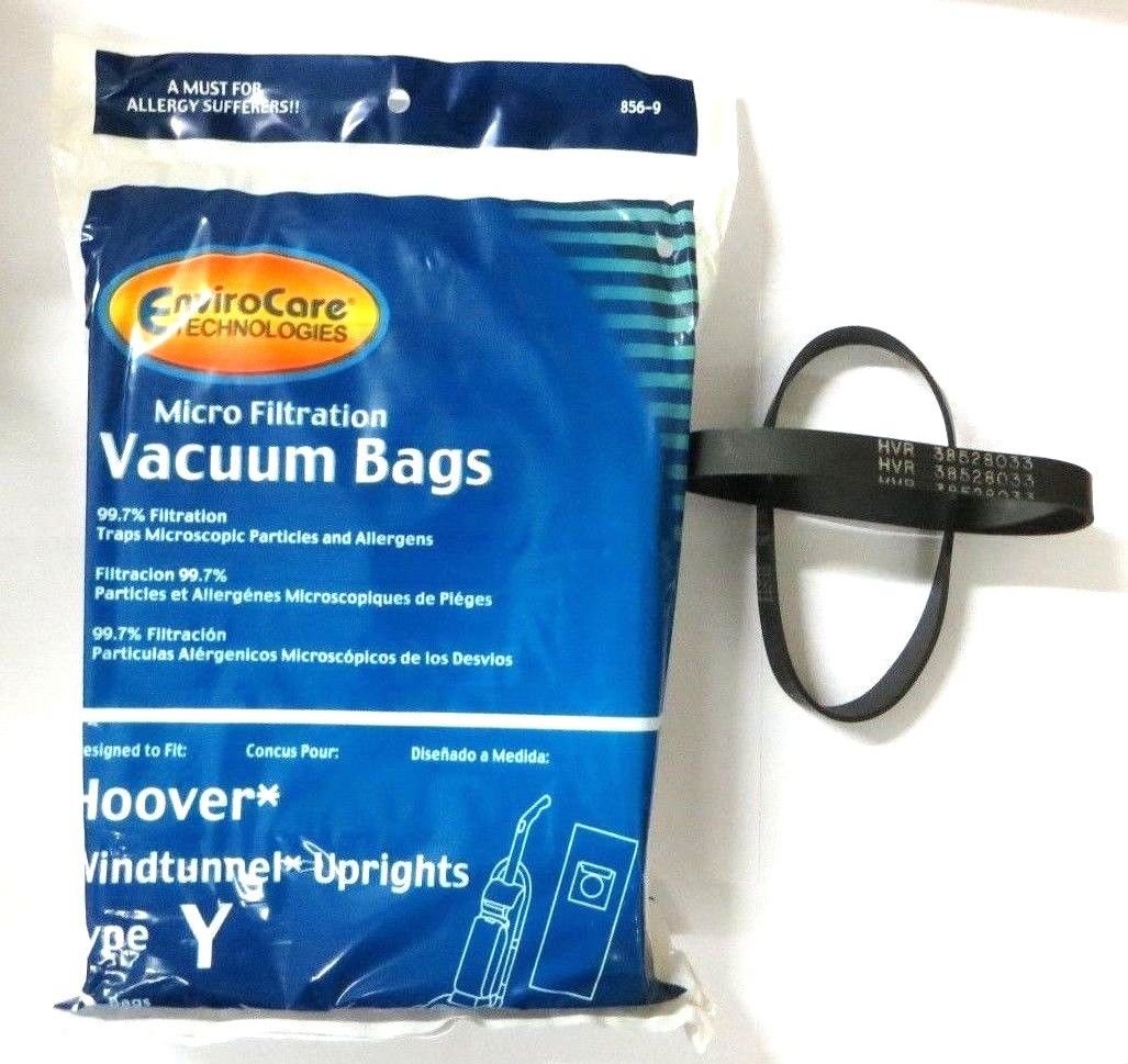 EnviroCare Replacement Micro Filtration Vacuum Cleaner Dust Bags Designed to Fit Hoover Windtunnel Upright Type Y 9 pack and 2 Belts