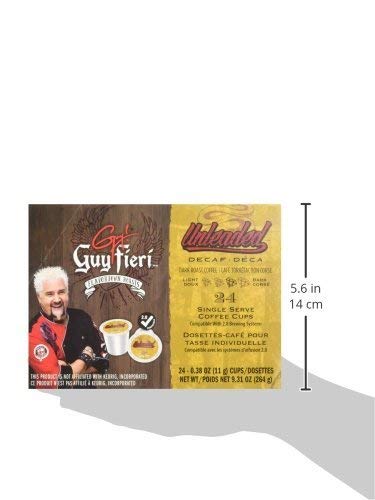 Guy Fieri Flavortown Roasts Decaffeinated Coffee Pods, Unleaded Medium Roast Decaf Coffee, Single Serve Cups for Keurig K Cup Brewers,24 Count(Pack of 1)