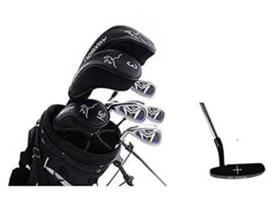 agxgolf boys left hand xlt magnum 12 piece complete golf set w460cc driver +fairway wood + hybrid +6,7,8 & 9 irons + pw + stand bag+free putter teen length built in the usa!