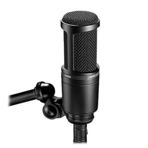 audio-technica microphone at2020 pro cardioid capacitor, black,large, xlr