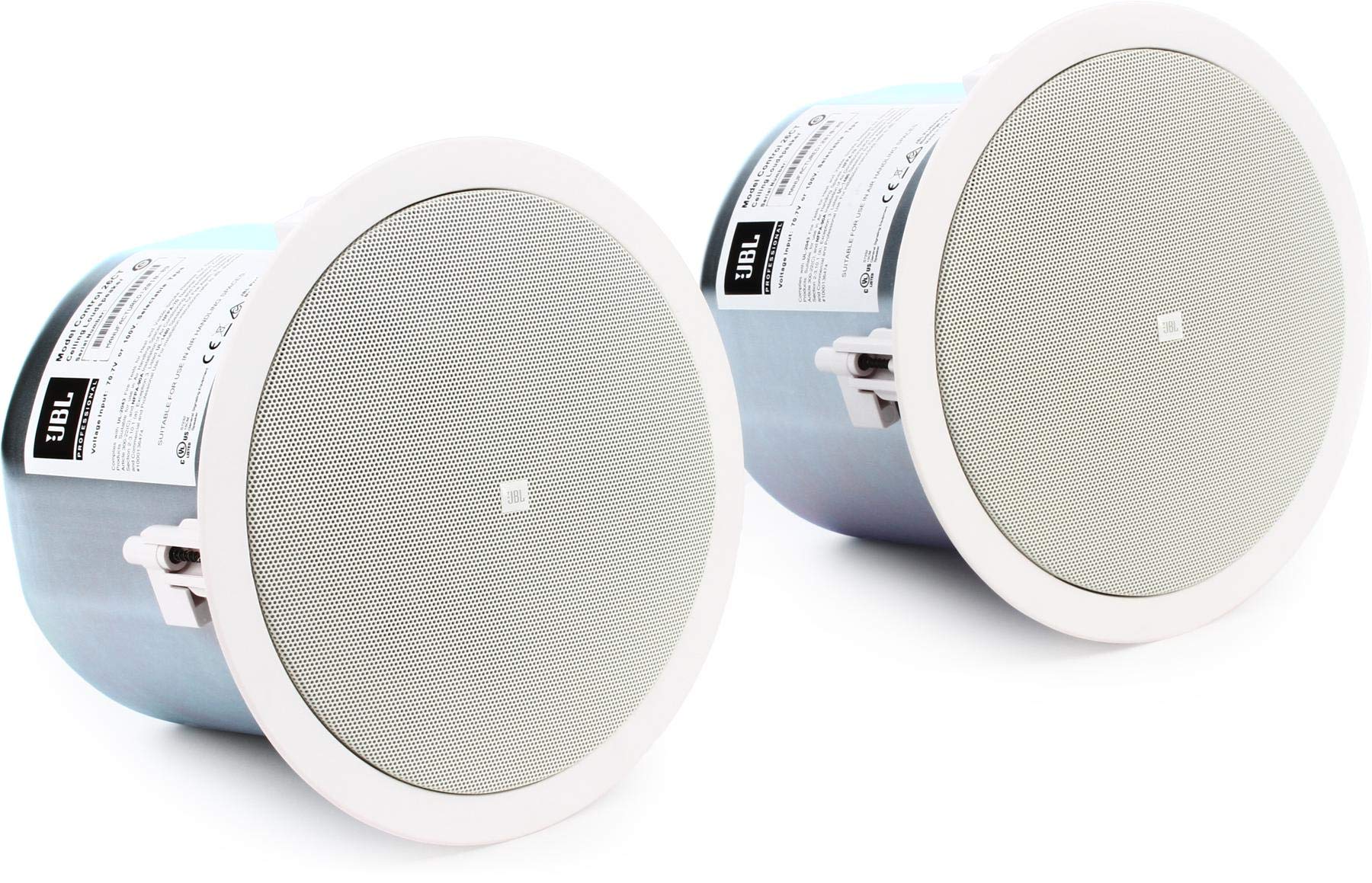 JBL Professional Control 26CT 6.5-Inch Ceiling Loudspeaker Transducer Assemblies, With Transformer Taps, Sold as Pair, White