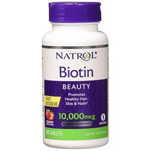 biotin 10,000mcg fast dissolve, 60 count (pack of 4)