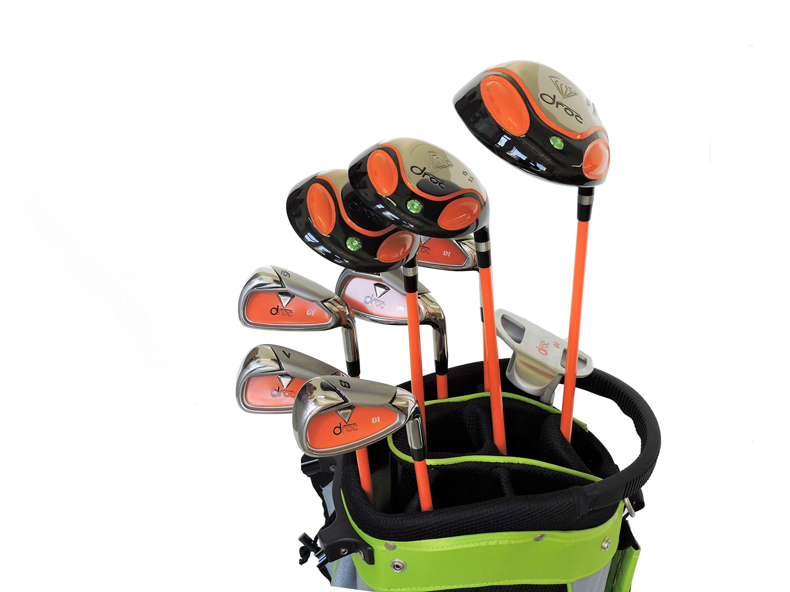 Droc - Dimond Series 9 Pieces Golf Club Set and Golf Bag Age 9-12 Boys Right Handed