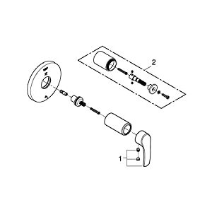 Eurosmart New Single-Handle 3-Port Diverter Valve Trim Kit with Lever Handle