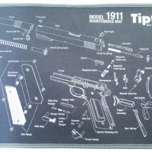 Tipton 1911 Maintenance Mat with Handgun Schematic and Neoprene Construction for Pistol Cleaning