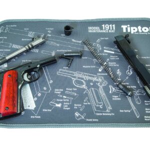 Tipton 1911 Maintenance Mat with Handgun Schematic and Neoprene Construction for Pistol Cleaning