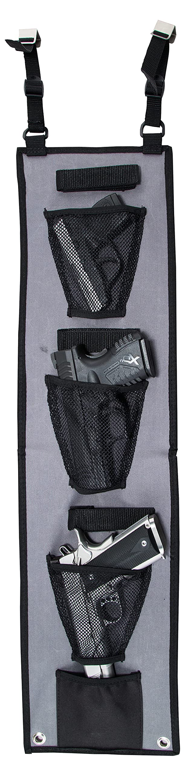 Lockdown Handgun and Tactical Rifle Upper Hanger with Mesh Pockets for Gun Vault Organization, Storage and Security