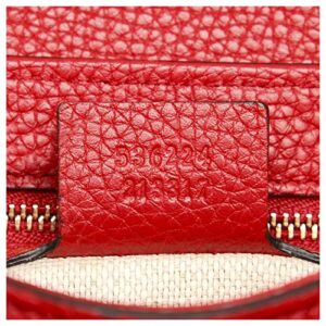 Gucci Soho Interlocking GG Red Leather Chain Flap Shoulder Bag Handbag Italy New