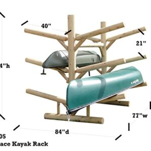 Log Kayak Rack - Kayak Storage Rack, Kayak Racks for Outdoor Storage, Kayak Rack for Garage, Paddle Board Rack, Fishing Canoe Rack, Surfboard Rack and SUP Storage Rack - 6 Kayak Racks, Unfinished