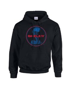 ford mustang shelby cobra hooded sweatshirt blue and red hoodie hood racing performance tough muscle car design-black-medium