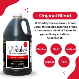 Original Steak, Poultry and Vegetable Seasoning By Dale's, Gluten Free | Delicious on All Meats, Fish, and Vegetables | 64 oz Bottle (Family Size) | No Long Marinating, Savory Blend of Exotic Spices!