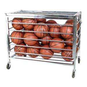 champro monster steel basketball ball locker on wheels, 20 basketball capacity