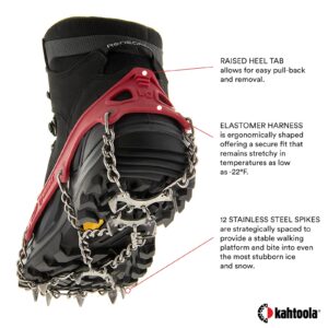 Kahtoola MICROspikes Footwear Traction for Winter Trail Hiking & Ice Mountaineering - Red - Medium