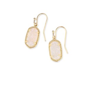 Kendra Scott Lee Drop Earrings for Women, Fashion Jewelry, Gold-Plated, Iridescent Drusy