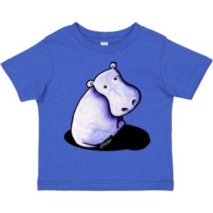 inktastic groovy purple hippo toddler t-shirt 4t royal blue - kiniart 2e45