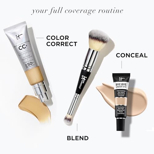 IT Cosmetics Your Skin But Better CC+ Cream, Tan (W) - Color Correcting Cream, Full-Coverage Foundation, Hydrating Serum & SPF 50+ Sunscreen - Natural Finish - 1.08 fl oz