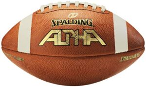 spalding alpha leather football, light brown/red, full size