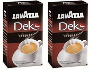 lavazza: "dek" roasted ground coffee, decaffeinated intense taste 8.8 ounce (250gr) packages (pack of 2) [ italian import ]