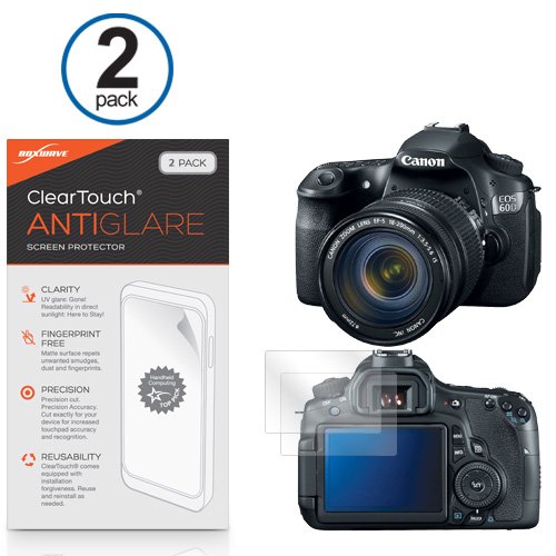 BoxWave Screen Protector Compatible With Canon EOS 60D - ClearTouch Anti-Glare (2-Pack), Anti-Fingerprint Matte Film Skin for Canon EOS 60D, Canon EOS 60D | EOS Rebel T3i