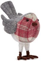 Glucksteinhome Soft Plaid Fabric Bird Seasonal Decoration (4-1/2" Tall)