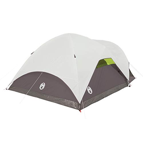 Coleman Steel Creek Fast Pitch Dome Camping Tent with Screened Porch, 6-Person Tent Includes Pre-Attached Poles, Integrated Rainfly, and Screened-In Porch, Sets Up in 7 Minutes