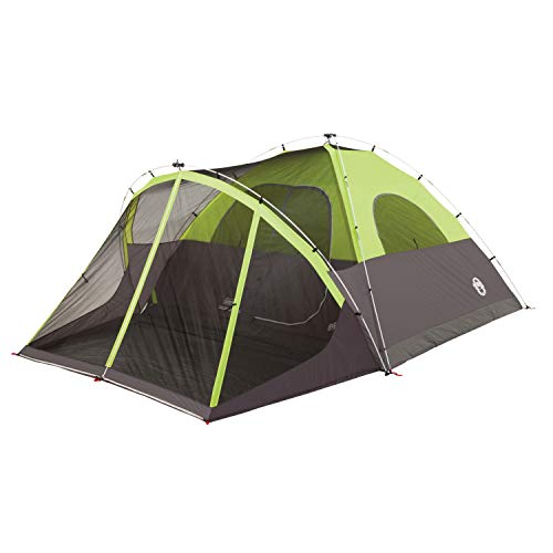 Coleman Steel Creek Fast Pitch Dome Camping Tent with Screened Porch, 6-Person Tent Includes Pre-Attached Poles, Integrated Rainfly, and Screened-In Porch, Sets Up in 7 Minutes