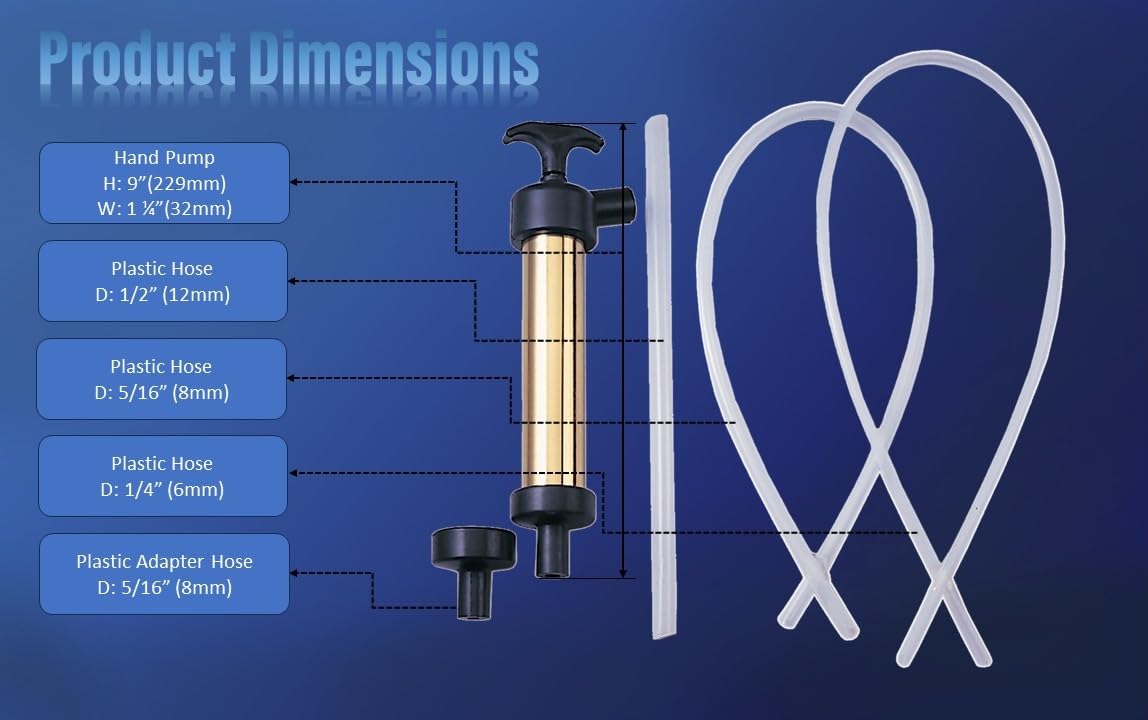Pactrade Marine Engine Manual Oil Change Extractor Solid Brass Easy to Use Hand Pump Self-Priming Action - 9 Inches Long Perfect for Boats, Off-Road Vehicle, RVs, Auto