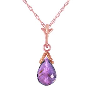 galaxy gold gg 14k 18" rose gold necklace with briolette amethyst