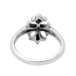 AeraVida Vintage Beautifully Elegant Lily Flower .925 Sterling Silver Cross Ring (7)