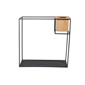 Umbra Cubist Floating Shelf with Built-In Succulent Planter – Modern Wall Décor and Geometric Display Shelf for Books, Candles, Mementos, Photos, Indoor Plants and More! | Large, Black