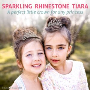 Butterfly Craze Princess Crown Comb Mini Tiara for Kids - Ideal for Wedding Entourage like Flower Girls, Add a Touch of Royalty to Your Child's Birthday Party, Perfect for Dress Up, Pretend Play