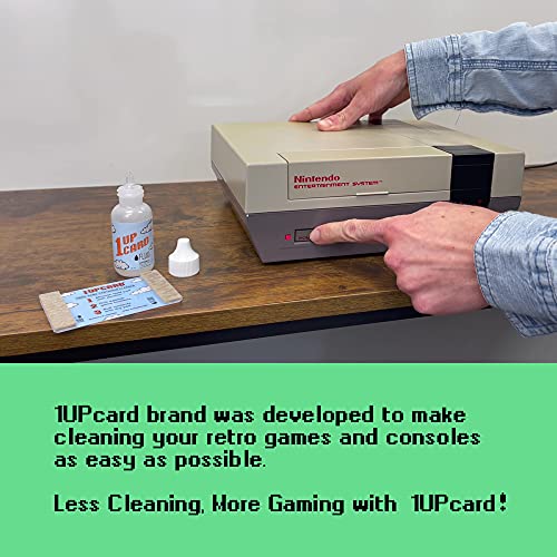 1UPcard Video Game Cartridge Cleaning Kit | 3 Pack of Cards with Cleaning Fluid | Compatible With Nintendo, Super NES, Sega Genesis, N64, Gameboy, Atari & More