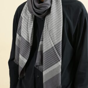 Runtlly Men's Winter Cashmere Scarf Stripes Warm Soft Scarves with Tassel Luxurious Winter Scarf For Men Women(Gary)